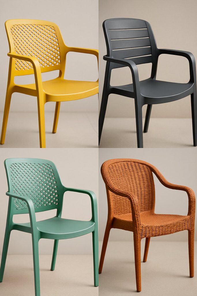 UV korumali renkli plastik dis mekan sandalye cesitleri